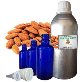 SWEET ALMOND CARRIER OIL 100% Pure & Natural - 10 ML To 100 ML Therapeutic & Undiluted